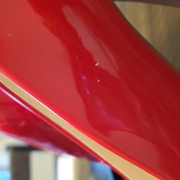 Red Faux Patent Leather Heels - Picture 6 of 9